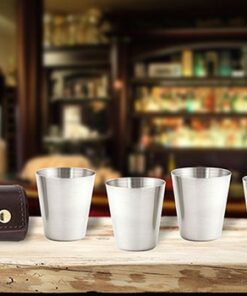 Shot Glasses With Leather Case
